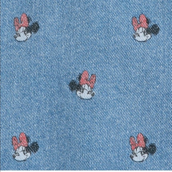 Disney Minnie Mouse Light Wash All Over Print Denim Jacket for Women - Picture 3 of 4